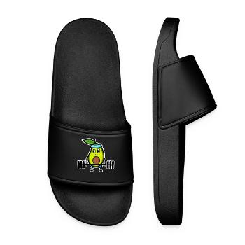 Avocado Gewichtheben - Frauen Badelatschen - Schwarz - Vorne