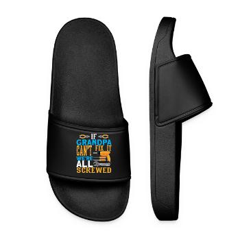 If Grandpa Can't Fix It I Grandpa Tshirt - Women’s Pool Sliders - black - Front