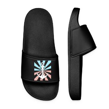 Christmas gift Anker Maritim sailor Ahoy - Women’s Pool Sliders - black - Front
