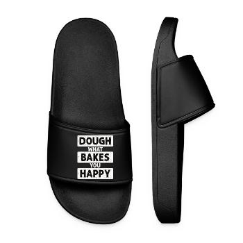 Dough What Bakes You Happy Bakery - Women’s Pool Sliders - black - Front