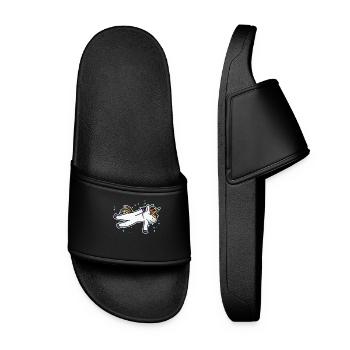 Swimmer Unicorn - Women’s Pool Sliders - black - Front