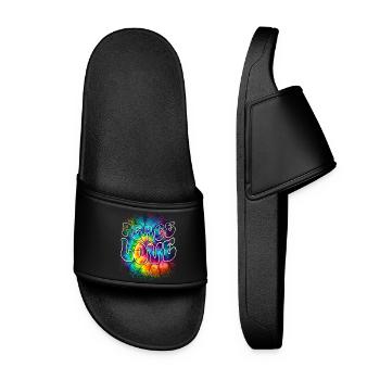 Peace Love Tie Dye - Women’s Pool Sliders - black - Front