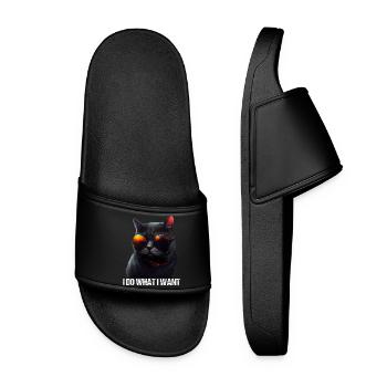 Cat Kitten I do what I want Cat - Women’s Pool Sliders - black - Front
