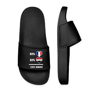 Ägypten und Frankreich 100% tolle Design-Flaggen - Frauen Badelatschen - Schwarz - Vorne