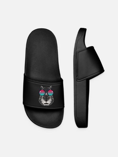 Cool Capybara with Sunglasses - Women’s Pool Sliders - black