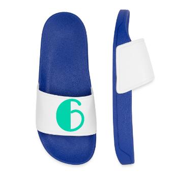 6. 6 YEARS. 6th ANNIVERSARY. BIRTHDAY 6 YEARS - Women’s Pool Sliders - royal blue - Front