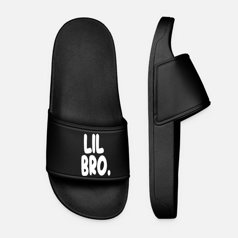 Lil Bro Statement Tee - Women’s Pool Sliders - black