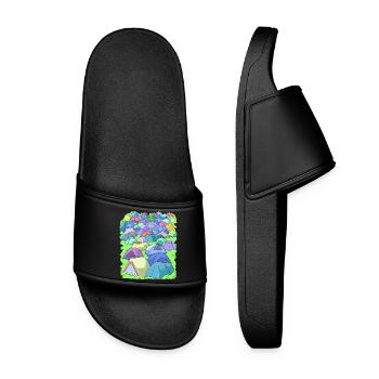 Camping dans un terrain de camping sous tente - Claquettes Femme - noir - Devant