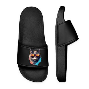 Urban Purrfection : du chat | Amoureux des chats - Claquettes Femme - noir - Devant