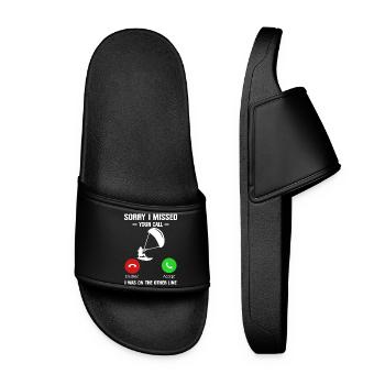 Kitesurf Kitesurfer Kiteboard Kitesurfen - Frauen Badelatschen - Schwarz - Vorne