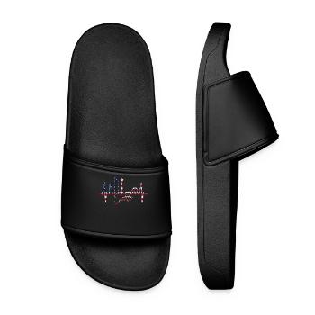 Seattle Skyline Heartbeat USA Fan Heart Pulse Love - Women’s Pool Sliders - black - Front