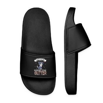 Border Collie Paillettes - Claquettes Femme - noir - Devant