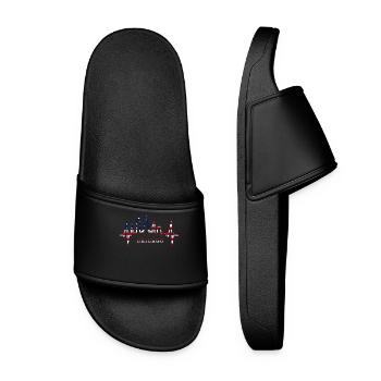 Chicago Skyline Heartbeat USA Heart I Love Chicago - Women’s Pool Sliders - black - Front