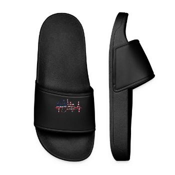 Chicago Skyline Heartbeat USA Heart I Love Chicago - Women’s Pool Sliders - black - Front