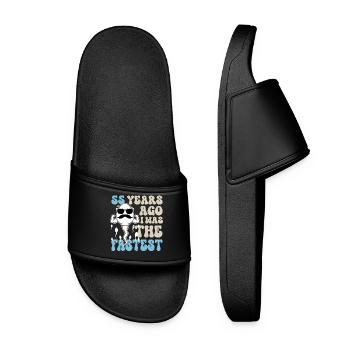 55th Birthday For 55 years I used to be the fastest - Women’s Pool Sliders - black - Front