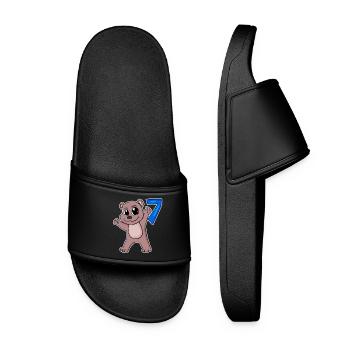 Ours motif 7e anniversaire - Sept ans - Claquettes Femme - noir - Devant