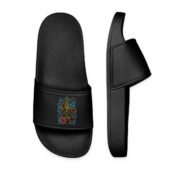 Musique d’Hawaï Look rétro - Claquettes Femme - noir - Devant