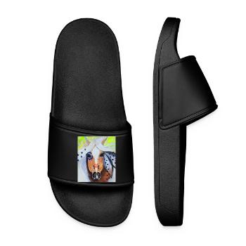 Free Spirit - Wildpferd - Frauen Badelatschen - Schwarz - Vorne