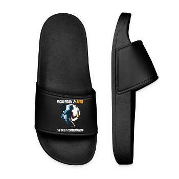 Pickleball & Beer The Best Combination - Women’s Pool Sliders - black - Front