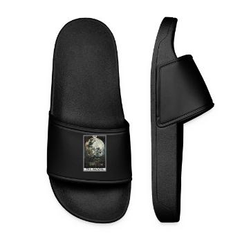 Tarot Cards Tarot Card The Moon The Moon - Women’s Pool Sliders - black - Front