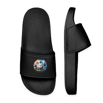 Caravane de camping - Claquettes Femme - noir - Devant