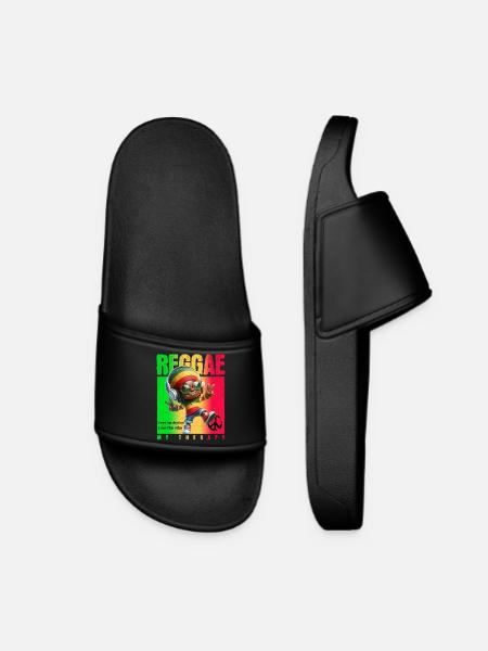 Reggae my therapy Rastaman - Women’s Pool Sliders - black