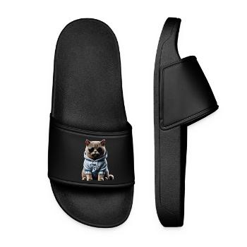 Funny British Shorthair Chill Out Cat Chill Out - Women’s Pool Sliders - black - Front