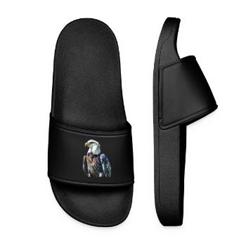Aigle Motif Animal Amoureux des animaux Oiseau Art Nature - Claquettes Femme - noir - Devant