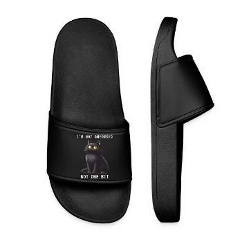 I'm Not Ameowsed Grim Cat Pixel Art Pixel - Women’s Pool Sliders - black - Front