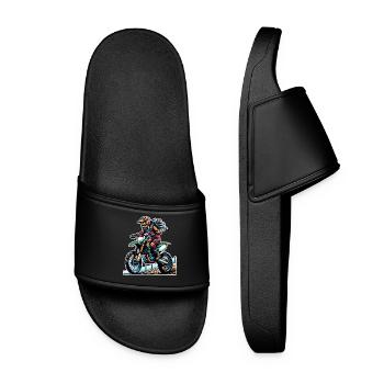 Motocross Women Girls Girl - Women’s Pool Sliders - black - Front
