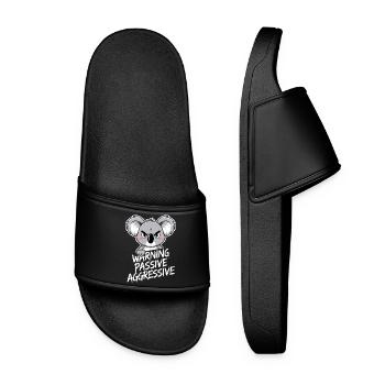 Avertissement Passive Agressif Koala Humour - Claquettes Femme - noir - Devant