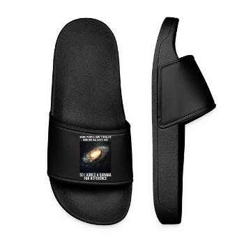 galaxie mèmes science astrophysique astrologie - Claquettes Femme - noir - Devant
