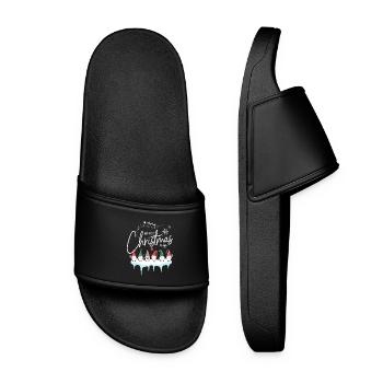 Christmas merry christmas snow gnomes - Women’s Pool Sliders - black - Front
