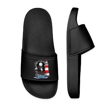 Seahorse Adventure Travel Boat Kids Child Horse - Women’s Pool Sliders - black - Front