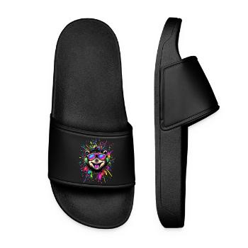 hérisson popart casque lunettes de soleil coloré mignon hérisson - Claquettes Femme - noir - Devant
