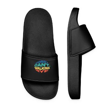 Colorful message: Sorry, Can't. Walking, Bye - Women’s Pool Sliders - black - Front
