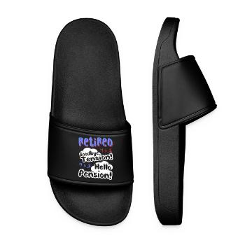 Retired Goodbye Tension Hello Pension - Women’s Pool Sliders - black - Front