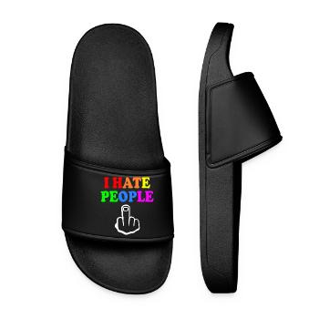 I hate people - Frauen Badelatschen - Schwarz - Vorne
