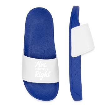 Mrs. Always Right Partner Wife Girlfriend - Women’s Pool Sliders - royal blue - Front