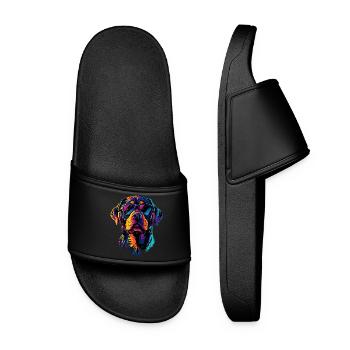 Rottweiler Dogs Love Proud Rottweiler Lovers - Women’s Pool Sliders - black - Front