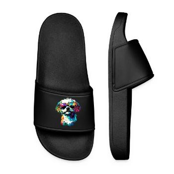 Maltese Little Maltese Dog Love Sweet Maltese - Women’s Pool Sliders - black - Front