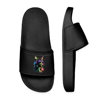 Chat de la forêt norvégienne Chat des forêts norvégiennes - Claquettes Femme - noir - Devant