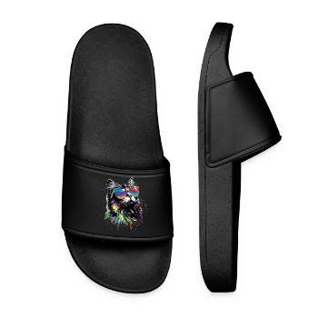Persian Cat Persian Cat Persian Cat Cute Cats - Women’s Pool Sliders - black - Front