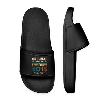 Geburtstagsgeschenk geboren im Januar 2015 - Frauen Badelatschen - Schwarz - Vorne