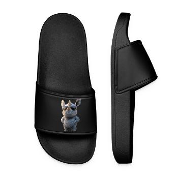 Rhinocéros Rhinocéros Afrique Safari Rhinocéros Rhinocéros - Claquettes Femme - noir - Devant