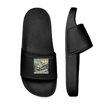 Aspen Skigebiet Ski Snowboard Winter Vintage - Frauen Badelatschen - Schwarz - Vorne