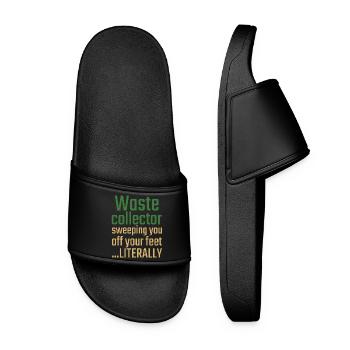 Waste collector Valentine's Day Sweeping you - Women’s Pool Sliders - black - Front