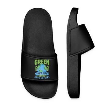 Green Hearts clean commence un joyeux jour de la terre - Claquettes Femme - noir - Devant