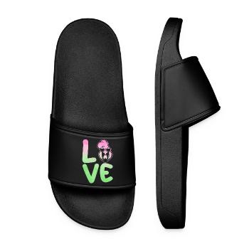 Chicken Rooster - Women’s Pool Sliders - black - Front