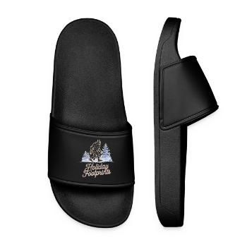 Weihnachtliche Fußabdrücke von Bigfoot für - Frauen Badelatschen - Schwarz - Vorne